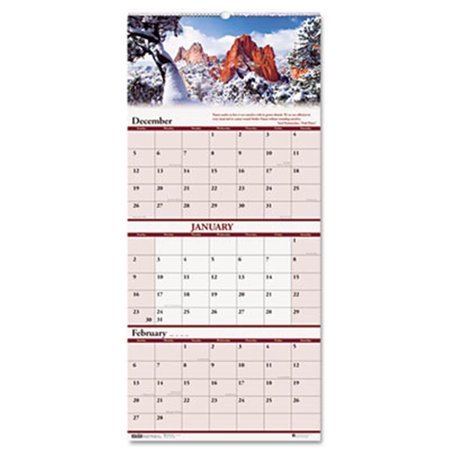 HOUSE OF DOOLITTLE Scenic Landscapes Three-Months-per-Page Wall Calendar 12-1/4 x 26-1/2 HO31608